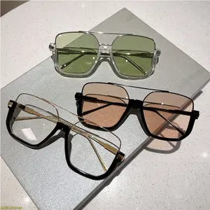 2026 new Korean version of fashion temperament anti-glare half-frame sunglasses Internet celebrity street shooting plain face young sunglasses