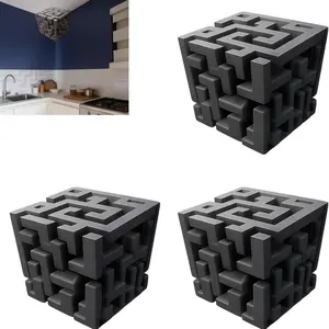 3D Corner Wall Art Stickers, Modern 3D Illusion Wallpaper, Removable 3D Wall Decals for Living Room, Bedroom, Office Decor
