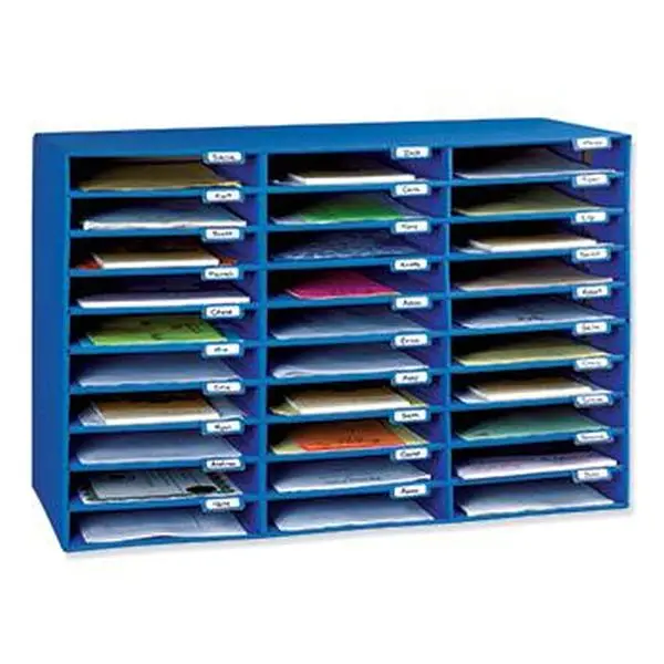 Pacon Corporation Classroom Keepers 30-Individual Mail Slots Desk Organizer with Mailbox & Name Tabs, 12-1/2"x10"x1-3/4", Easy-Assemble School Commercial Furniture for Teachers