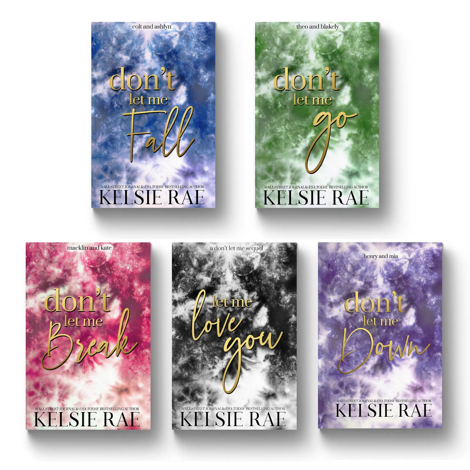 Kelsie Rae Don't Let Me Series 5-Book Gold Foil Hardback Bundle, Best-Selling Fiction Love Novels, Lockwood Heights College Town Setting Books