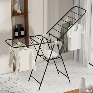 Clothes Drying Rack, Heavy Duty Gullwing Drying Rack, 71" Laundry Clothes Dryer Rack with Wheels, Large Foldable Clothes Stand with Shoe Drying Rack, Extra Large 3-Layer Cloth Dryer