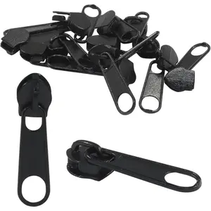 200 Pack #3 Zipper Sliders Replacement, Black Zipper Pulls Bulk for Nylon Coil Zippers Repair Kits for Luggages Jacket Purses Bags