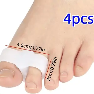 4 Pcs Soft Gel Toe Spacers, Comfortable Silicone Toe Separators, Reusable and Durable, Ideal for Yoga and Daily Use, Unisex Foot Care