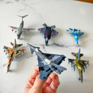 Mini Jet Fighter Model Toy, 6 Counts/set Alloy Military Aircraft Model, Desktop Ornament, Suitable for Home Decoration, Collection Desktop Ornament