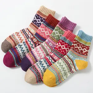 JointlyCreating Cozy Crew Socks for Women Warm Thick Soft Wool Multicolor Fair Isle Design Christmas Gifts Stocking Stuffers