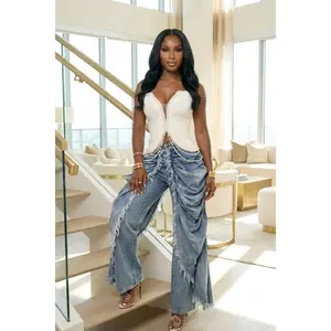 Draped Muse Jeans (Blue)