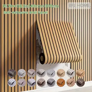 1-roll self-adhesive wall decoration sticker, Wall panel, made of ultra thick anti-collision material, with a variety of 3D wood grain patterns for easy DIY operation, suitable for indoor wall decoration and background wall decoration