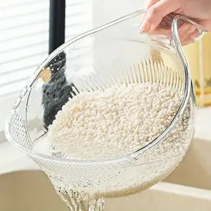 Rice Vegetable Mini Fruit washing drain, small washing colander with handle, kitchen utensil. kitchen accessories, household kitchen gadget Strainer