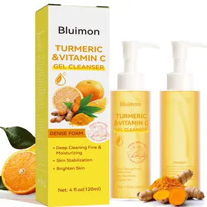 Turmeric and Vitamin C Brightening Facial Skincare Cleanser Comfort Deep Cleansing for Oily Skin Contains lemon  & Curcumin Extract Gir Shower Products Facial Cleansers Daily