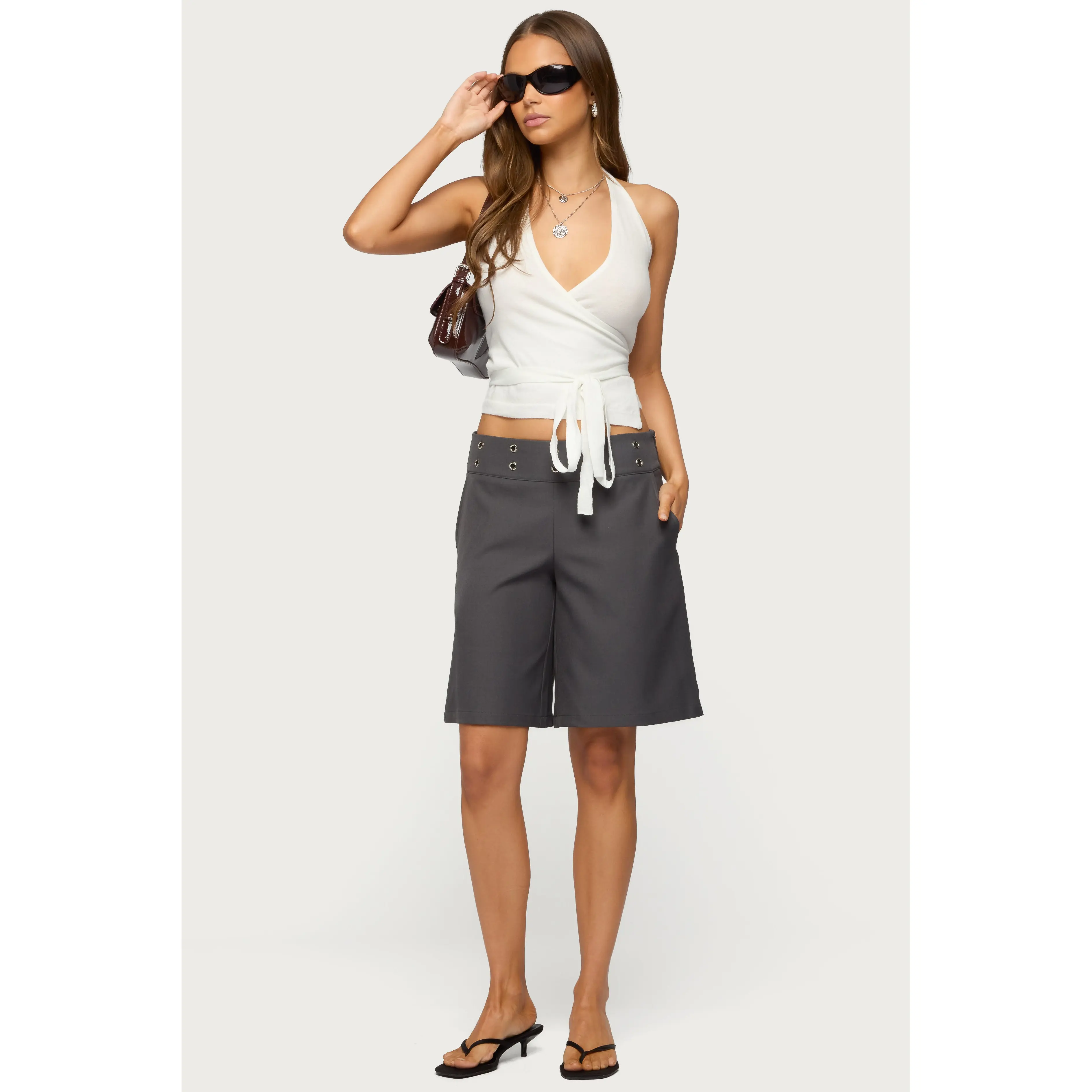 Grommet Low Rise Bermuda Shorts