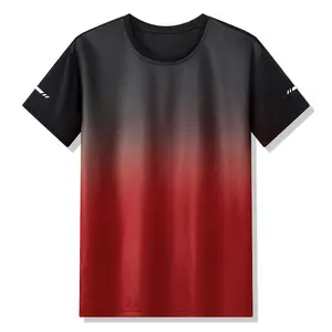 Quick-drying running T-shirt - A layered color sports T-shirt suitable for use in the gym, hiking and casual wear, with breathable short-sleeved shirt, gradient design, regular fit , sports T-shirt | Gradient design | Quick-drying material