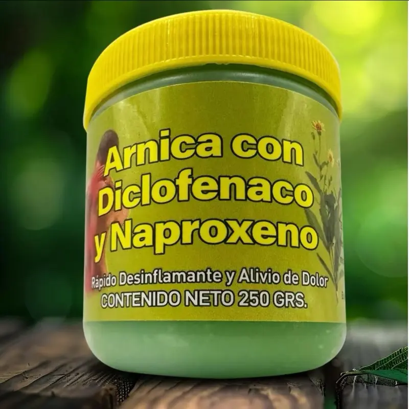 Large Arnica Gel with Diclofenac and Naproxen (250g Jar, Single Item) - Rapid Pain Relief, Inflammation Management, Full Body Massage Therapy Treatment for Muscular Discomfort, Healthcare