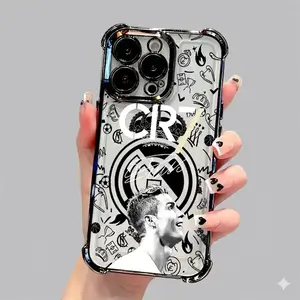 CR7 Football Phone Casse Fu iPhone 17 Air 16 15 14 13 12 11 Pro Max P Transparent Shockproof Soft Back Cover