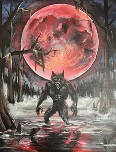 "Rougarou" Acrylic Painting