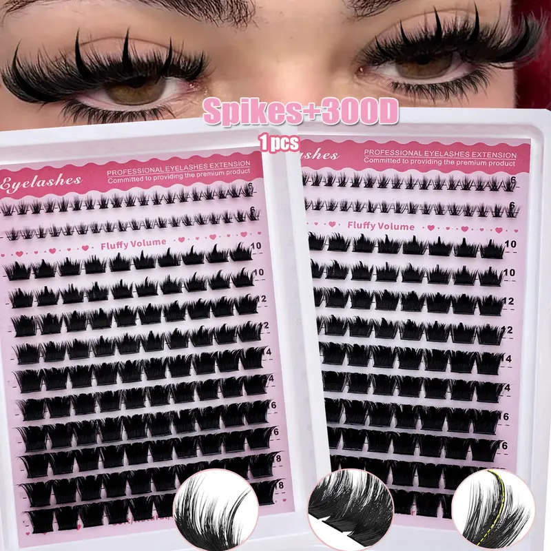 Spikes+300D+lower/200D/60D Eyelashes, Lash Clusters Long 6-18mm Lash Spikes, Lower Eyelashes D/DD, Volume Individual Lashes, DIY Spiky Lash Extension, Thick Volumized False Eyelashes, Eyelash Extensions, Diy Dramatic Lashes, Volume Style Lashes