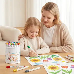 [Summervibes] 36 Vibrant Colors Washable Twistable Bear Crayons Non-Toxic Ultra-Silky Easy-Grip for Toddlers Kids School Art Supplies Ideal Coloring Gift for Boys Girls Festival Gifts, Cute Animal Stickers Included