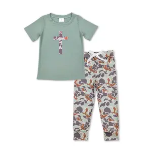 Toddler Easter camo cross Spring Boys Outfit