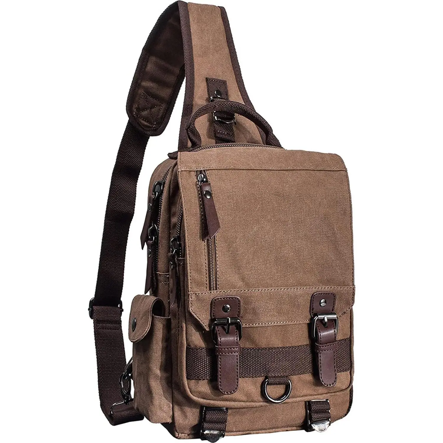 Canvas Cross Body Messenger Bag Shoulder Sling Backpack Travel Rucksack large capacity men