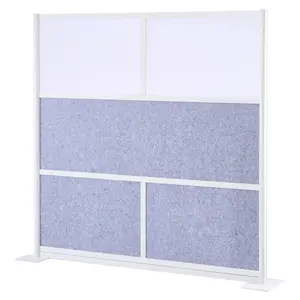 VEVOR Office Divider Privacy Partition, 1-Pack, 70" x 70" Modular Wall Room Divider, PET Workstation Cubicle Partition with Frosted Windows, Freestanding Privacy Panel Wall for Office Library