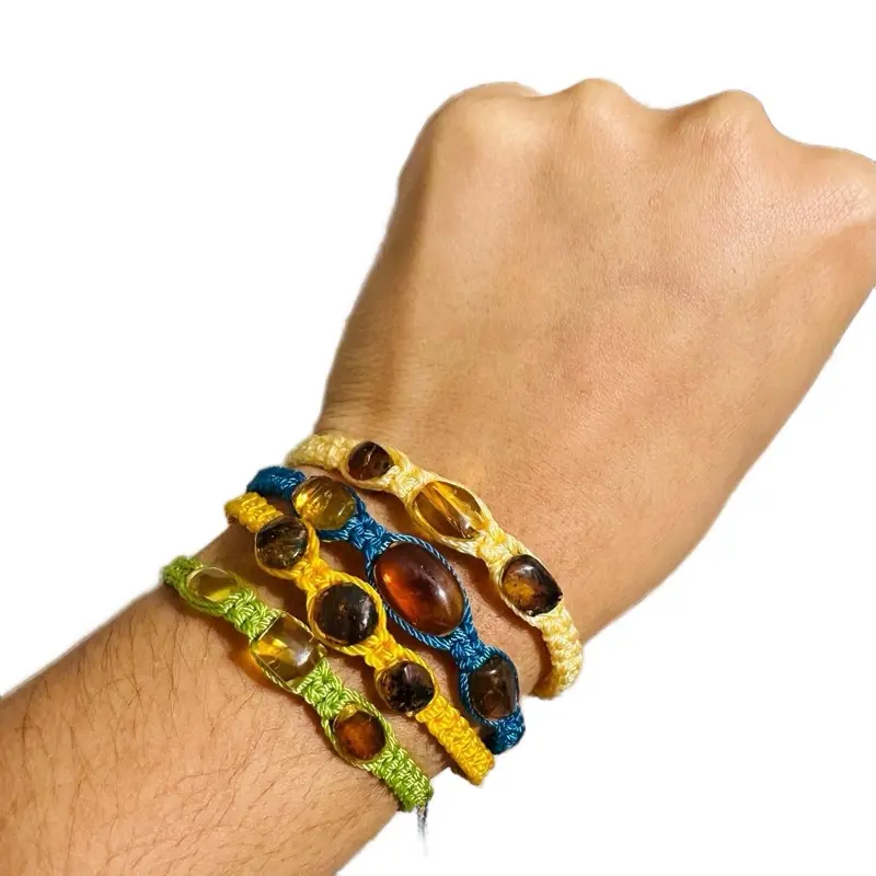 Amber Bracelets Natural Crystal Daily Pain Relief Stress Anxiety Sleep Quality Emotional Balance Energetic Protection US Anklets