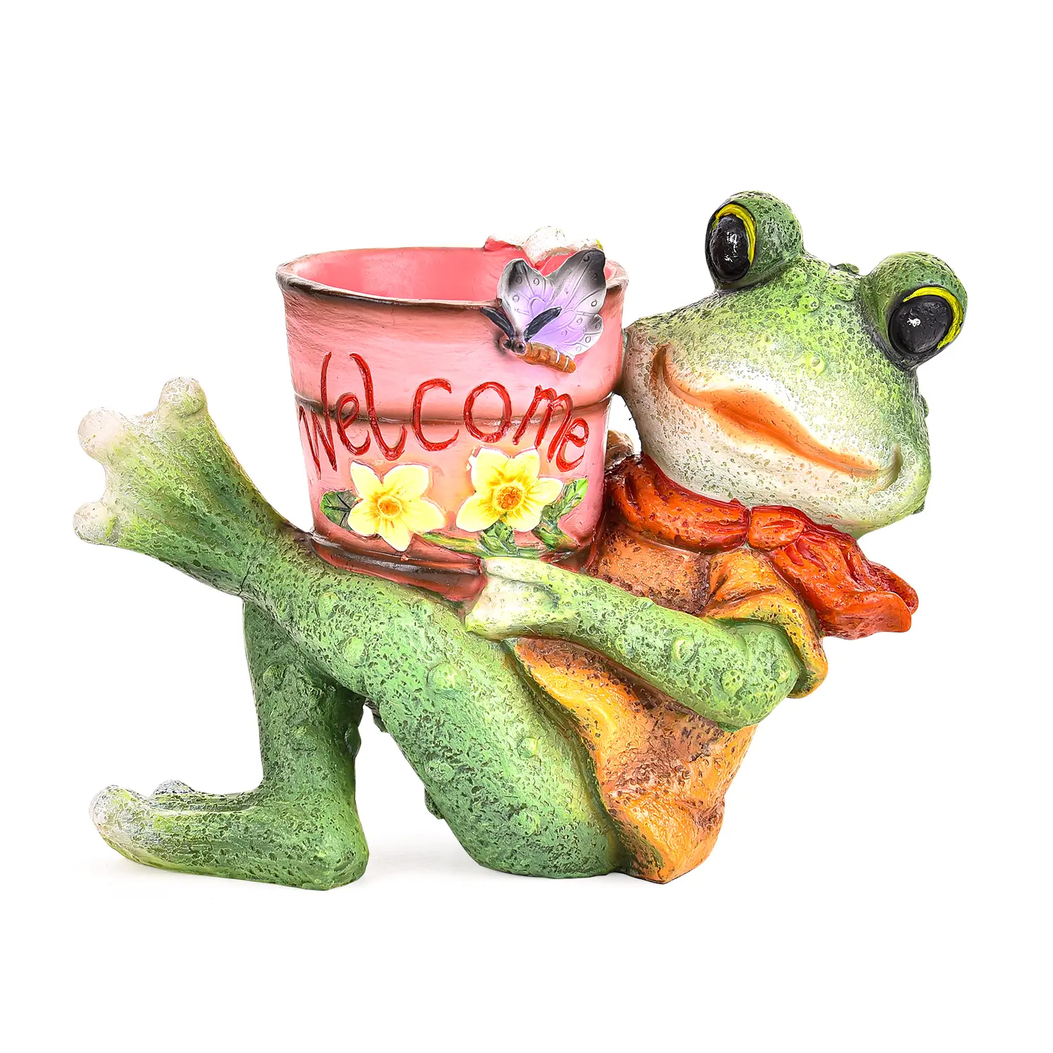 Sungmor Frog Garden Statue, Succulent Pot - Funny Frog Holding Bucket Figurine, Resin Decorative Planter for Indoor Outdoor, Home Lawn Office Yard Decor, Animal