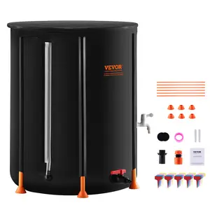 VEVOR Collapsible Rain Barrel, Various specifications, Portable Rain Water Collection Barrel, PVC Rainwater Collection System with Spigots and Overflow Kit, Water Barrel  for Garden Water Catcher Waterproof