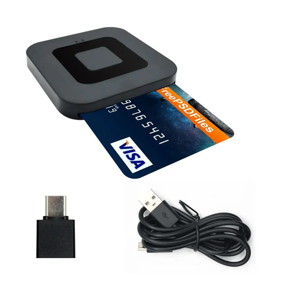 X05 Square USB 2.0 Smart Card Reader - ABS Build, Compact & Efficient, 5V-3V-1.8V Smart Cards Support, ATMC AC DNI IC Bank Use, Balance Checks, Digital Signatures, Software CD Included, Compatible with Linux, Win 7/8/10, 2000/XP, 2003 Server Computers