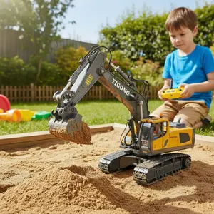 【Akeleo】Super-intelligent,Super-simulated, Super-simple operation, Rechargeable engineering vehicle series, mutually functional coordination, partially made of metal,Halloween&Christmas gifts