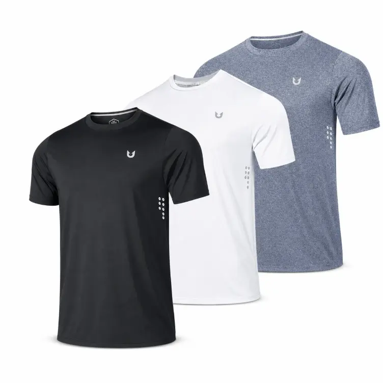 NORTHYARD 3-Pack Men's Athletic Polyester T-Shirts - Dry Fit, 4-Way Stretch, Quick-Dry, Breathable, Odor Resistant, Lightweight - Built for Gym, Running, Workouts - Mens Clothing Summer Outfit