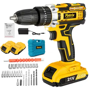 21V Cordless Rechargeable Multifunctional Electric Drill Kit with LED Worklight, Lithium-Ion Battery, Charger, Drill Bits, Car Tools & Tools and Gadgets, Ideal for Home & Car Repairs