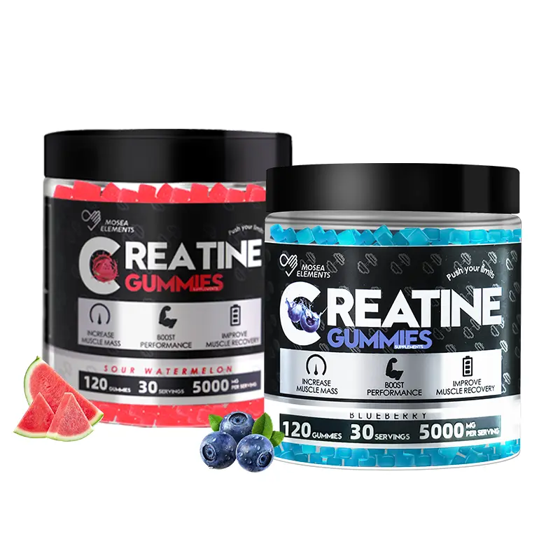 Delicious High-Strength Creatine Gummies | 5000mg Pure Creatine Monohydrate | 3 Fruity Flavors Watermelon Blueberry Orange | 120 Count | 30 Day Supply | No Fillers No Chalky Taste | Gym Muscle Fuel