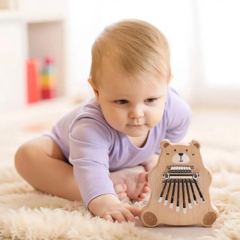 8Key Mini Kalimba Exquisite Finger Piano Baby Montessori Toys Cartoon Bear Thumb Piano Portable Marimba Musical Pendant Toy  hypnotic  kawaii  cute  holiday exchange relieve  birthday gift blind box  toy animal  kid teen axolotl  adult ball girl kid child