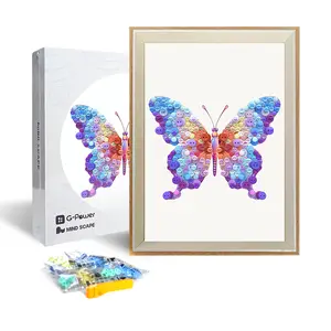 PixelKnot DIY Button Art Craft Kit - Glue-Free Assembly, Hang-and-Stand Frame Included, Handmade Gifts, DIY Decorative Painting, Aesthetic Home Decor, Christmas Gift for Adults