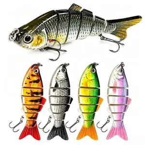 2‑Pack & 4‑Pack 7‑Segment Lifelike Slow‑Sinking Swimbait, Fishing Lure For Bass, Trout & Crappie, Ideal For Family Fishing Gear