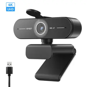 EMEET C60E 4K Webcam streaming camera for PC, Laptop, gaming accessories, Ultra HD, 1080p@60fps Fast AutoFocus, wireless fill light, Plug & Play with Privacy Cover, game changer webcam 4K for streaming living, valentine's day gift