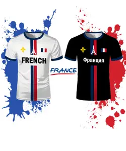 France 2026 Football Jersey Summer Sports Breathable Quick-drying Men's T-shirt French Map Flag Kid's Short-sleeved O Neck Tees Gift