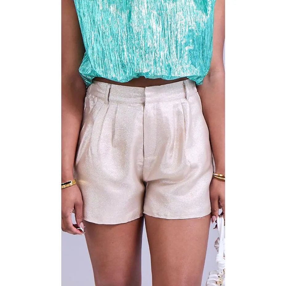 Misty Taupe Sparkle Shorts (FINAL SALE)