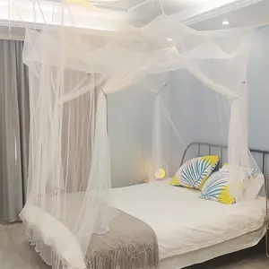 400 Fine Meshes Luxury Mosquito Large Square Net, Mosquito Proof Net for Single to King-Sized Beds, 2 Side Openings & 8 Hanging Loops Decorative Rectangular Shape for Home & Travel, Mosquito Nettings