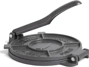 Living Tortilla Press – 8 Inch Cast Iron Quesadilla Maker – Heavy Duty Empanada Maker Press – Cast Iron Tortilla Maker for Kitchen, Home Use