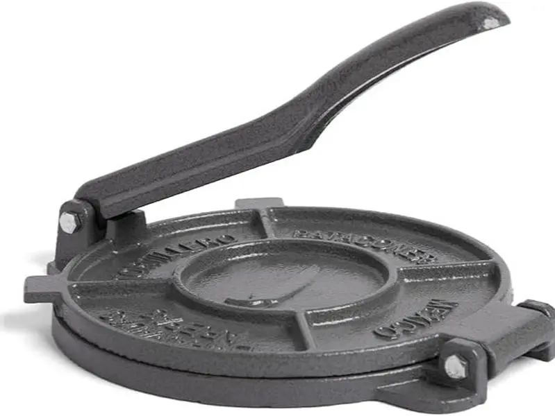 Living Tortilla Press – 8 Inch Cast Iron Quesadilla Maker – Heavy Duty Empanada Maker Press – Cast Iron Tortilla Maker for Kitchen, Home Use