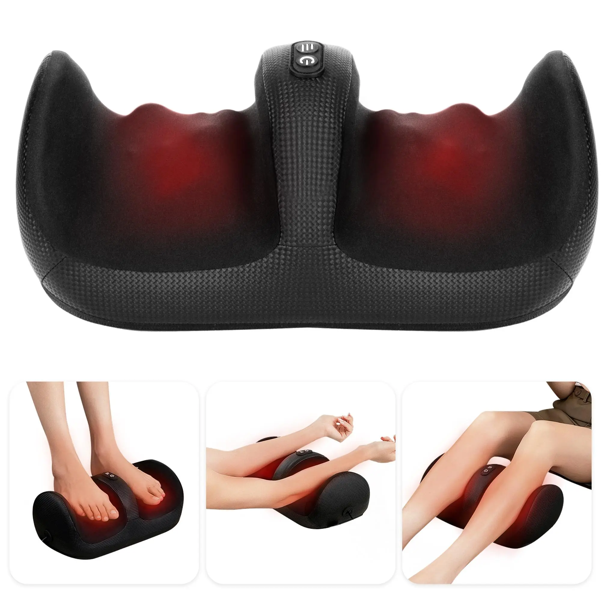 Medcursor Shiatsu Foot Massager with Heat Kneading Massage Machine for Muscle Relaxation Comfort Portable Easy Use Relaxing with Roller Heating and Intensity Modes