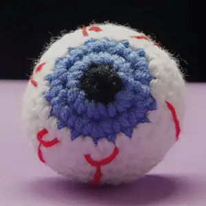 Handmade Mini Crochet Eyeball Plush, Halloween crochet Amigurumi, Mini Ghost Plushies, Halloween Decoration, Style G