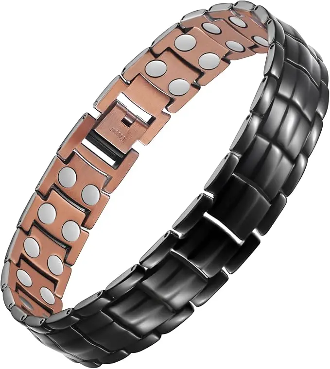 Men’s Vintage Magnetized 99.9% Pure Copper Adjustable Bracelet - Men’s Accessory for Father’s Day - Stylish Mens Gift (Bracelets & Bangles), Men's Accessories