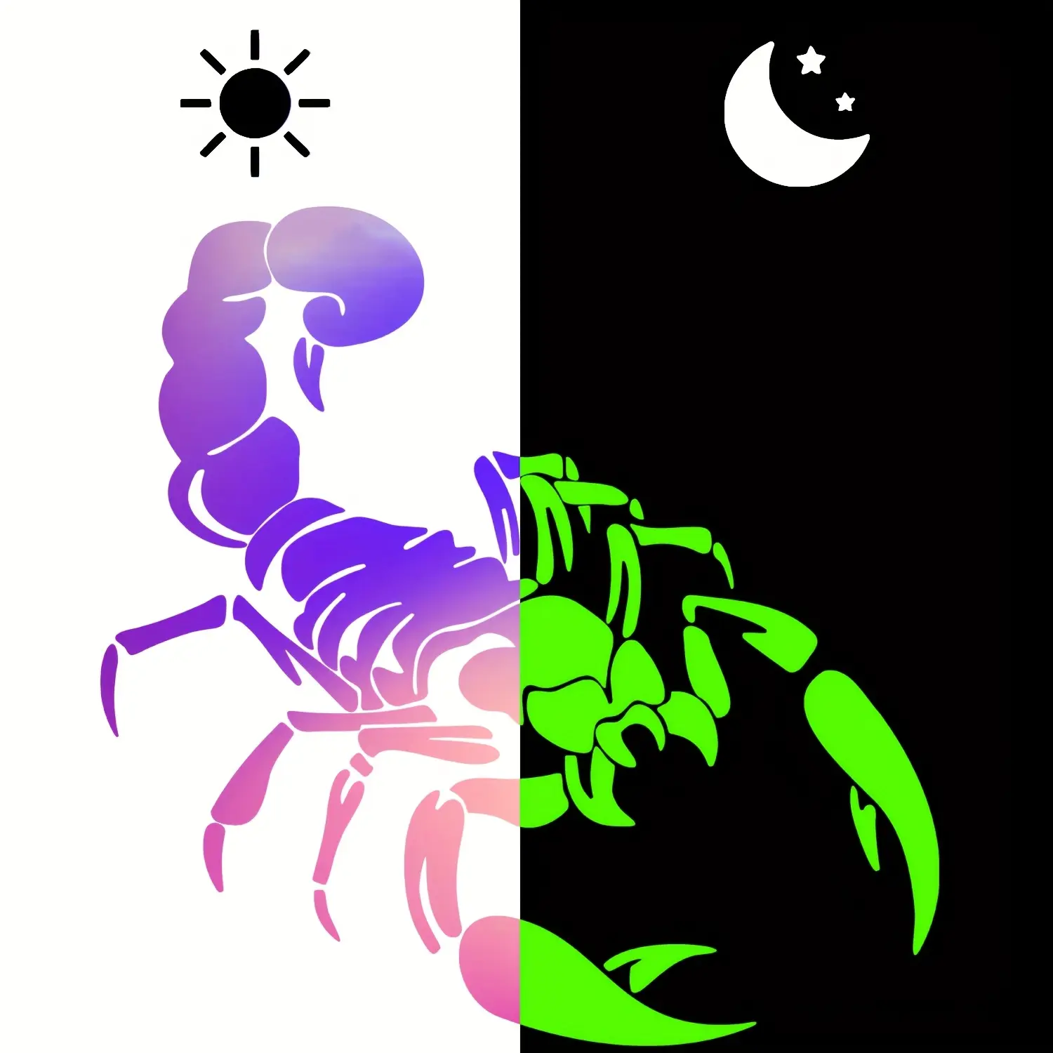 Animal Silhouette Scorpion Night Light Storage Material Night Light Sticker Laser Painted Hollow Sticker Motorcycle Electric Vehicle Modification Sticker Night Driving Safety Collision Warning Sticker Decals For Vehicles