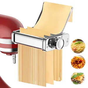 GVODE Pasta Attachment for KitchenAid Stand Mixer, 3 in 1 Pasta Maker Machine Included Pasta Sheet Roller, Spaghetti Cutter, Fettuccine Cutter Home Gift Slicer Cooking,Kitchenware
