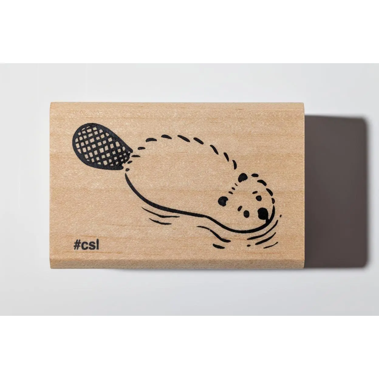 Swimming Beaver Rubber Stamp, Basic Animal Rubber Craft Stamp, 22mm × 38mm for Scrapbooking DIY Projects