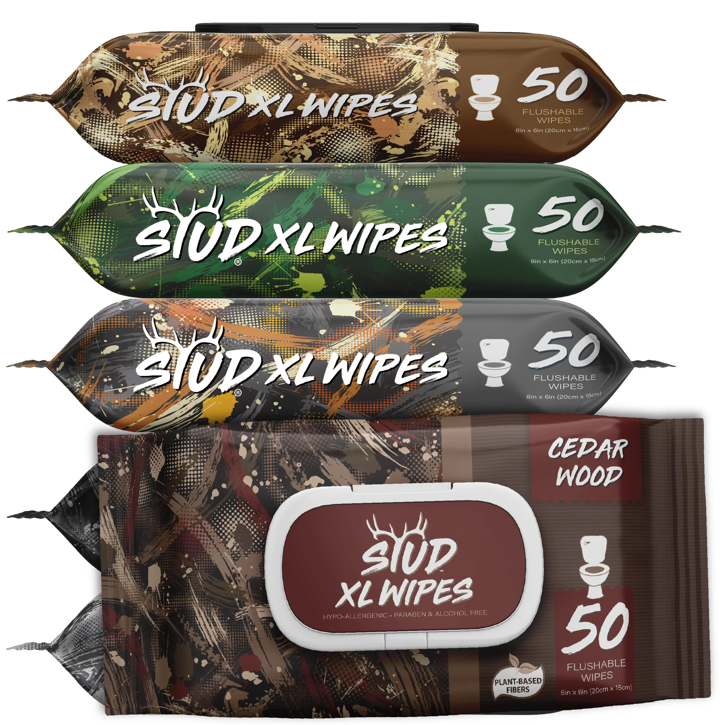 300CT Stud Wipes Whiskey, Alpine Fresh, Shea Butter & Unscented