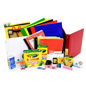Elementary School Essentials Bundle (91 Pieces per Box) - Includes Binders, Folders, Notebooks, Filler Paper, Pencils, Notecards, Pens, and More