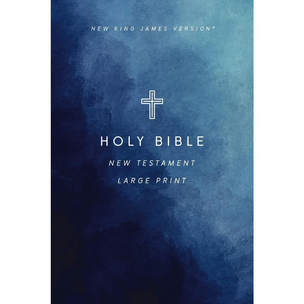 Used NKJV Holy Bible - New King James Version Large Print Outreach New Testament, Geometric Softcover, Comfort Print, Double-Column Format, Gospel Presentation Tool for First-Time Bible Readers by Thomas Nelson (Paperback, English)