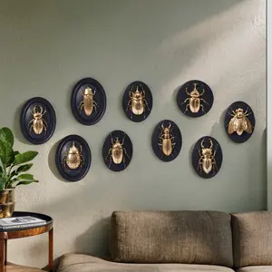 Resin Beetle Series Ornament, Oval Frame, Insect Collector's Decorative Hanging Piece, Ideal for Home, Party & Interior Wall Decor, Hanging Ornaments
